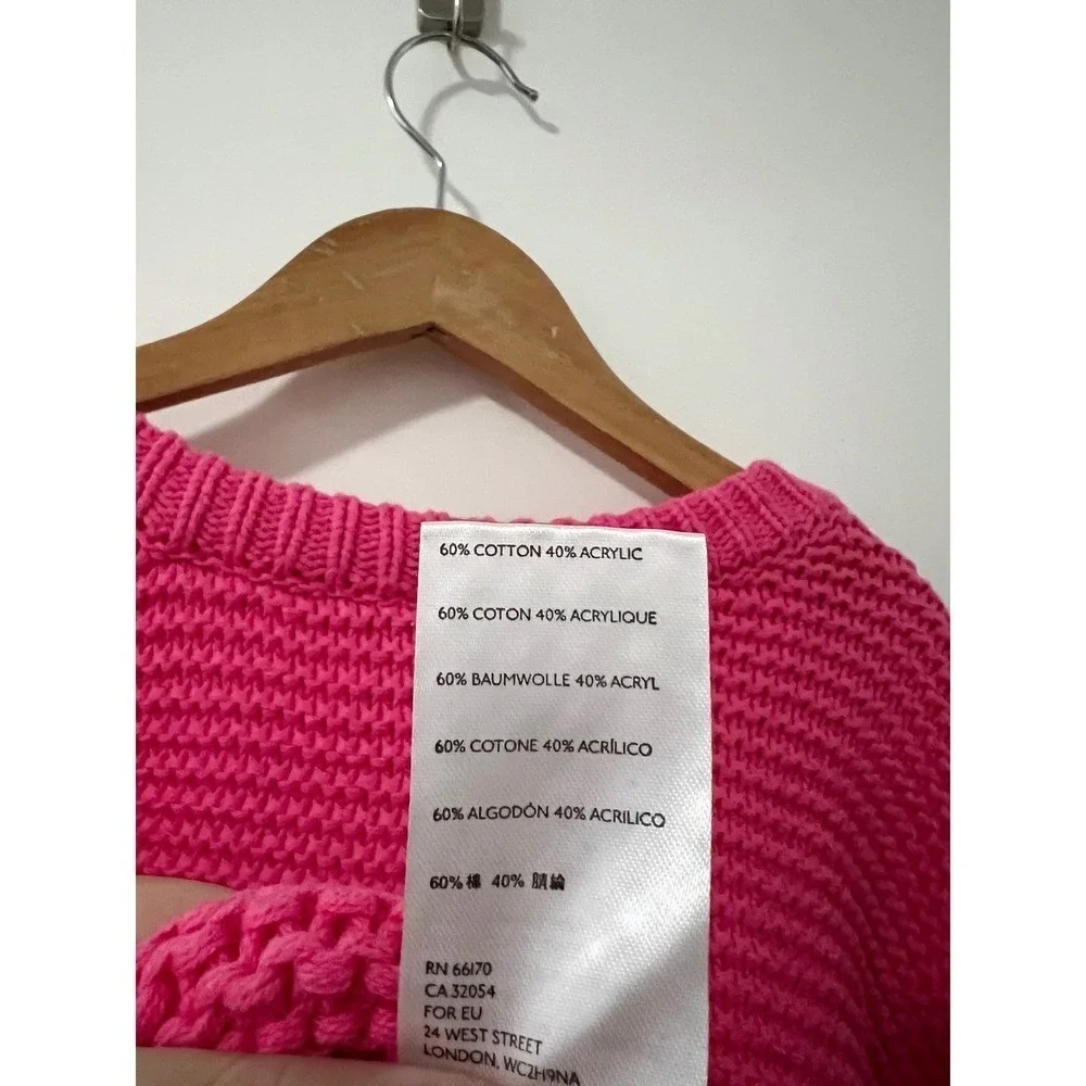 Free People On A Boat Cable Knit Sweater Pink Oversized‎ Cotton Blend Womens S